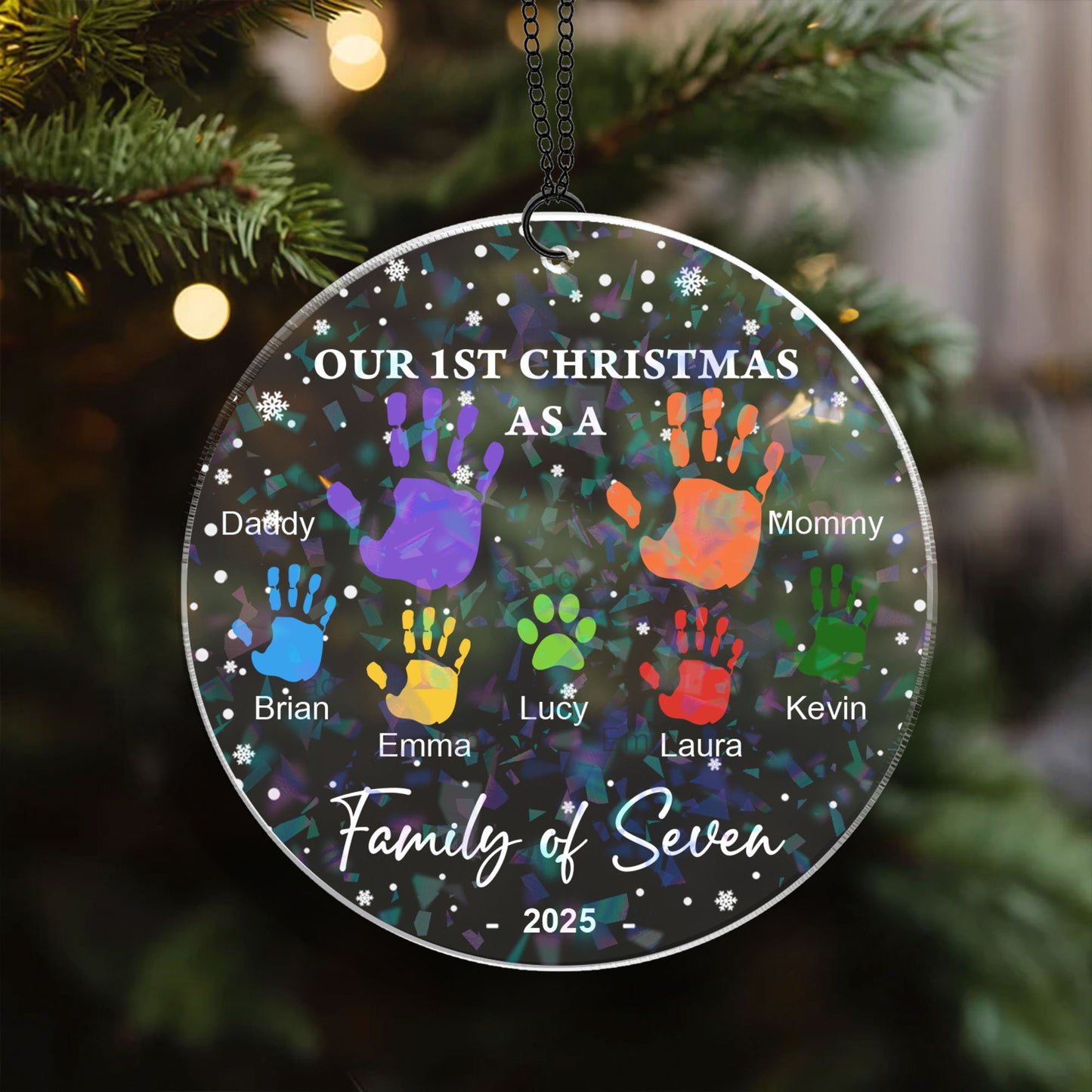 Our Family - Custom Shape Hologram Ornament