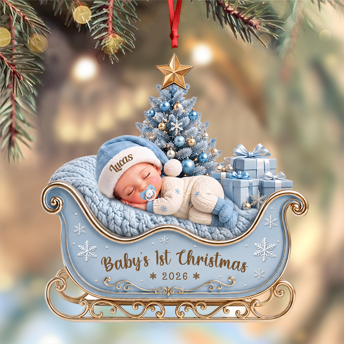 New Parents - Precious Little Bundle Of Joy 250 Years Of Freedom - Real 3D Relief Ornament