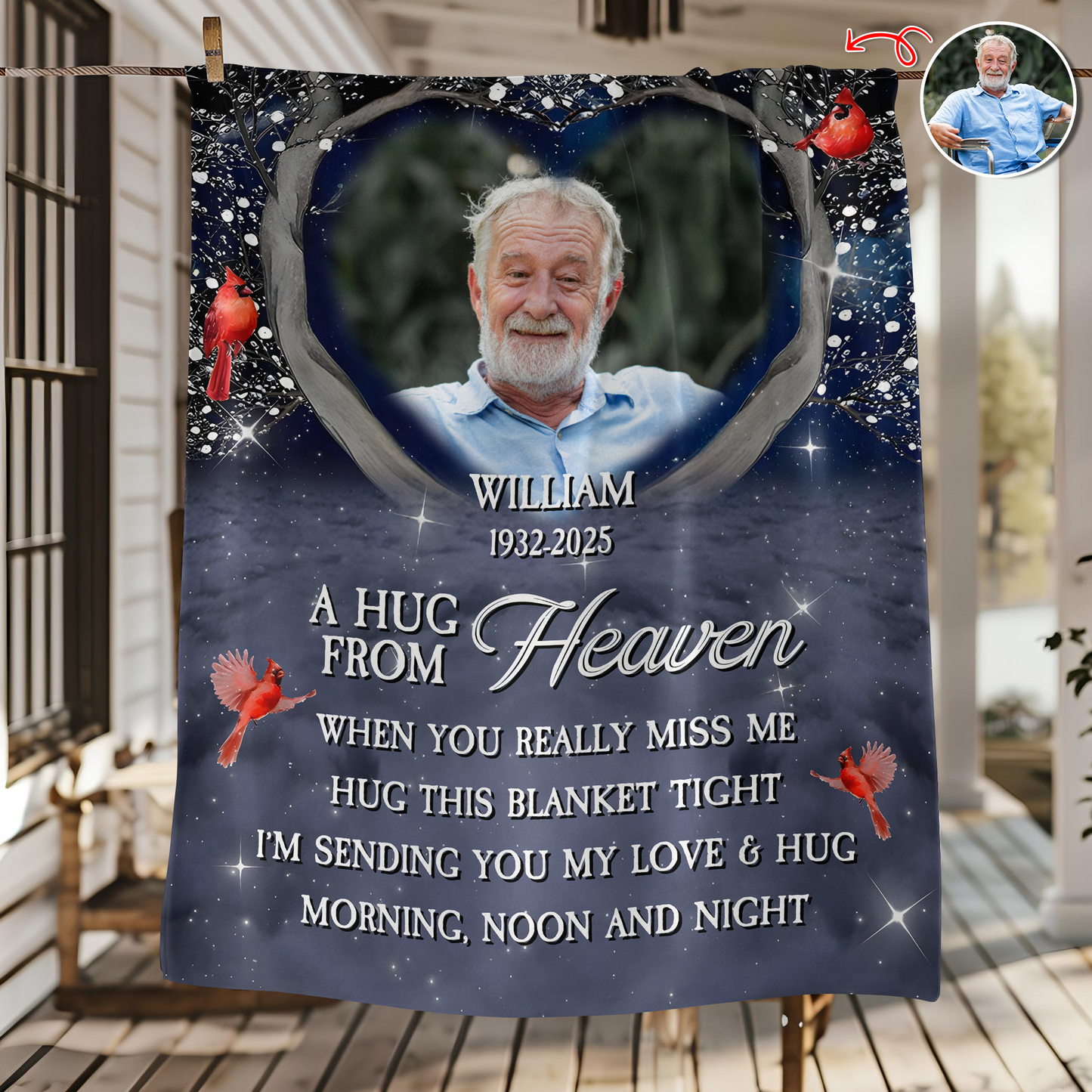 A Hug From Heaven Life Tree Sympathy Gift - Memorial Personalized Custom Blanket
