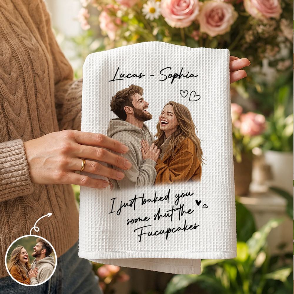 Couple Kitchen Towel, Gift For Cooking Lovers - Personalized Kitchen Towel