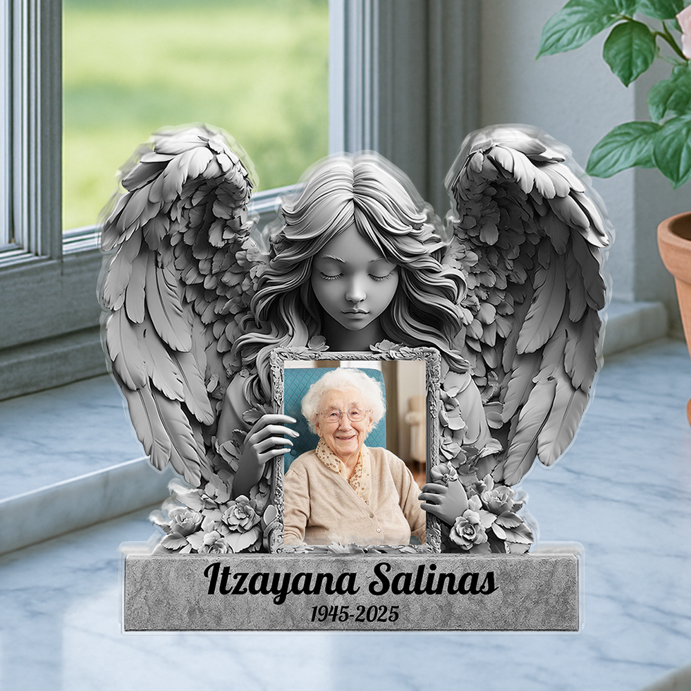 In Loving Memories - Angel Memorial Personalized Acrylic Block Plaque