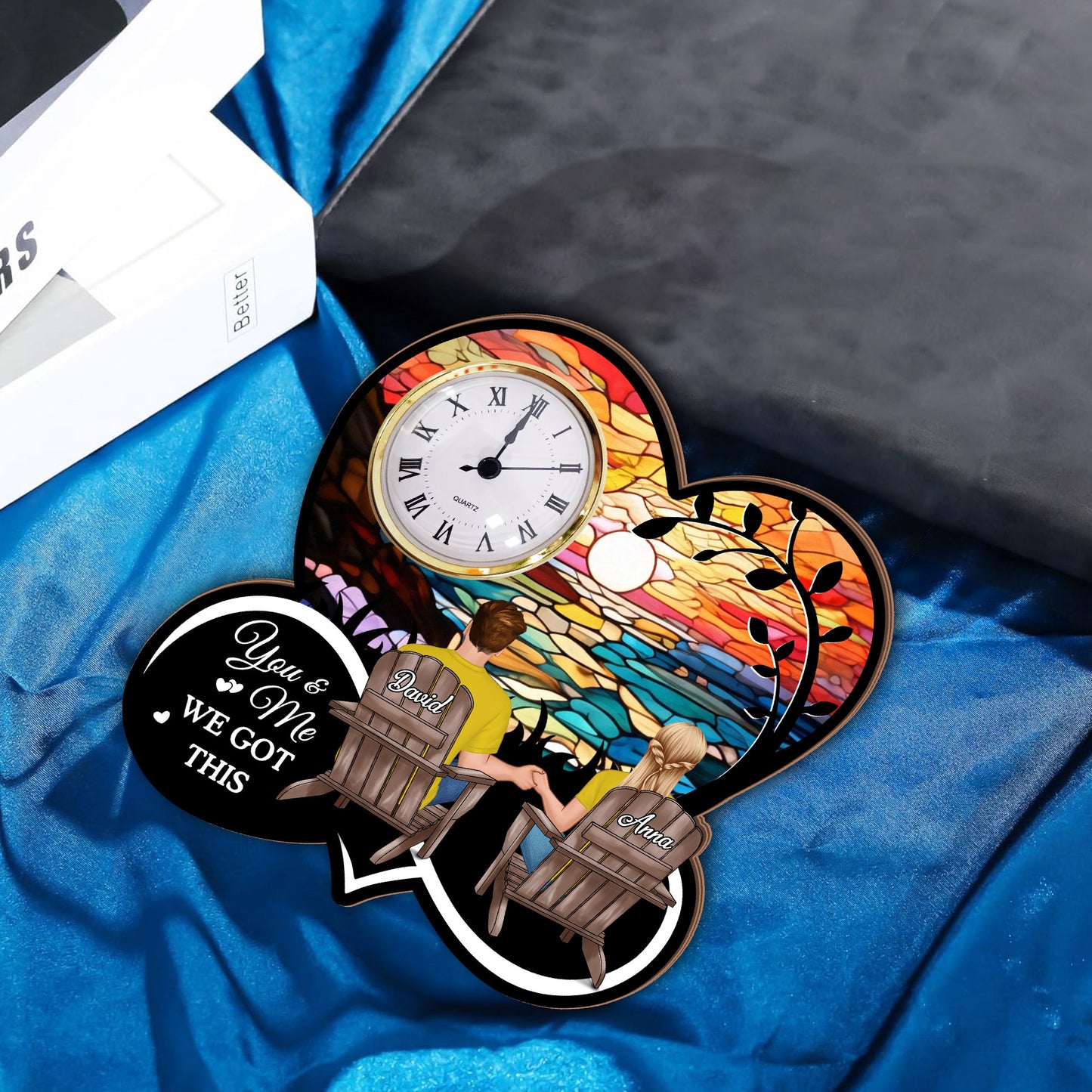 Love That Grows With Time - Desk Clock Plaque Personalized Gifts