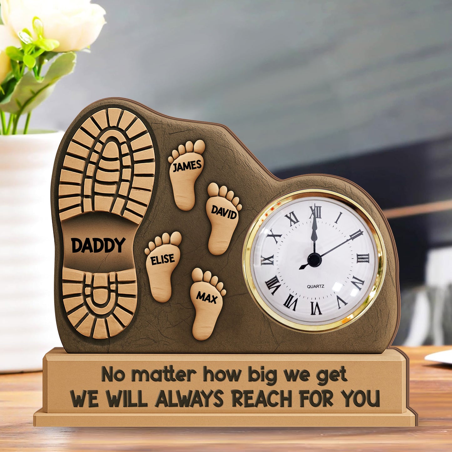 Our Family - Desk Clock Plaque Personalized Gifts