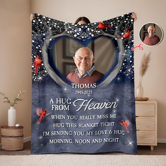 A Hug From Heaven Life Tree Sympathy Gift - Memorial Personalized Custom Blanket
