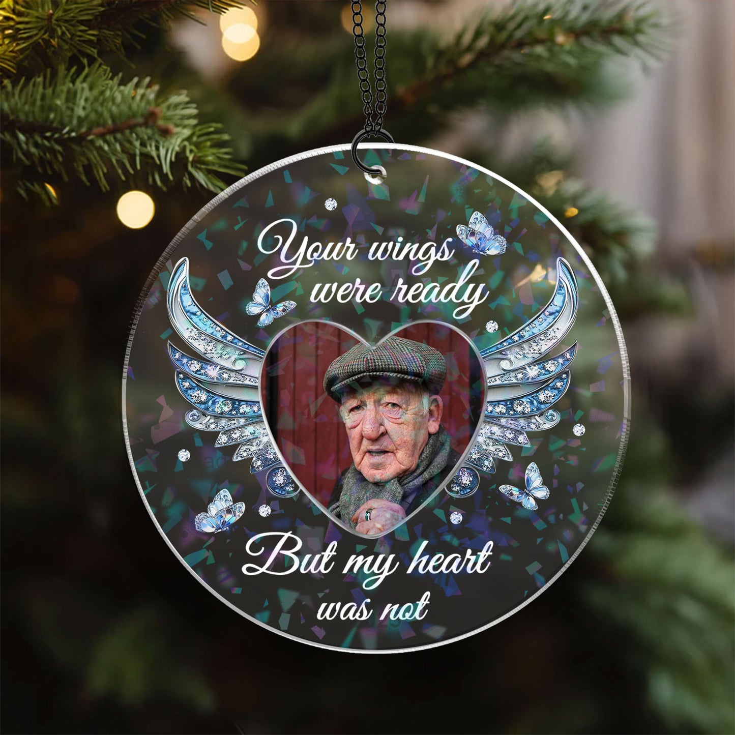 Your Wings Were Ready Christmas Ornament - Custom Shape Hologram Ornament