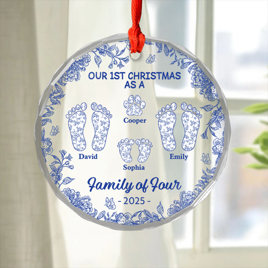 Our First Christmas - Christmas Gifts - Personalized Custom Glass Ornament