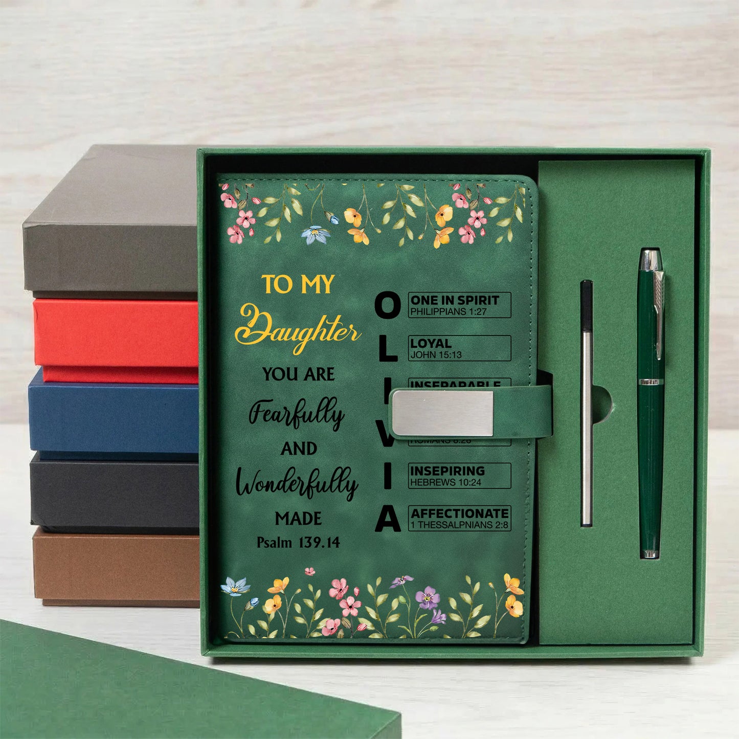You Are Fearfully - Personalized Leather Notebook Set
