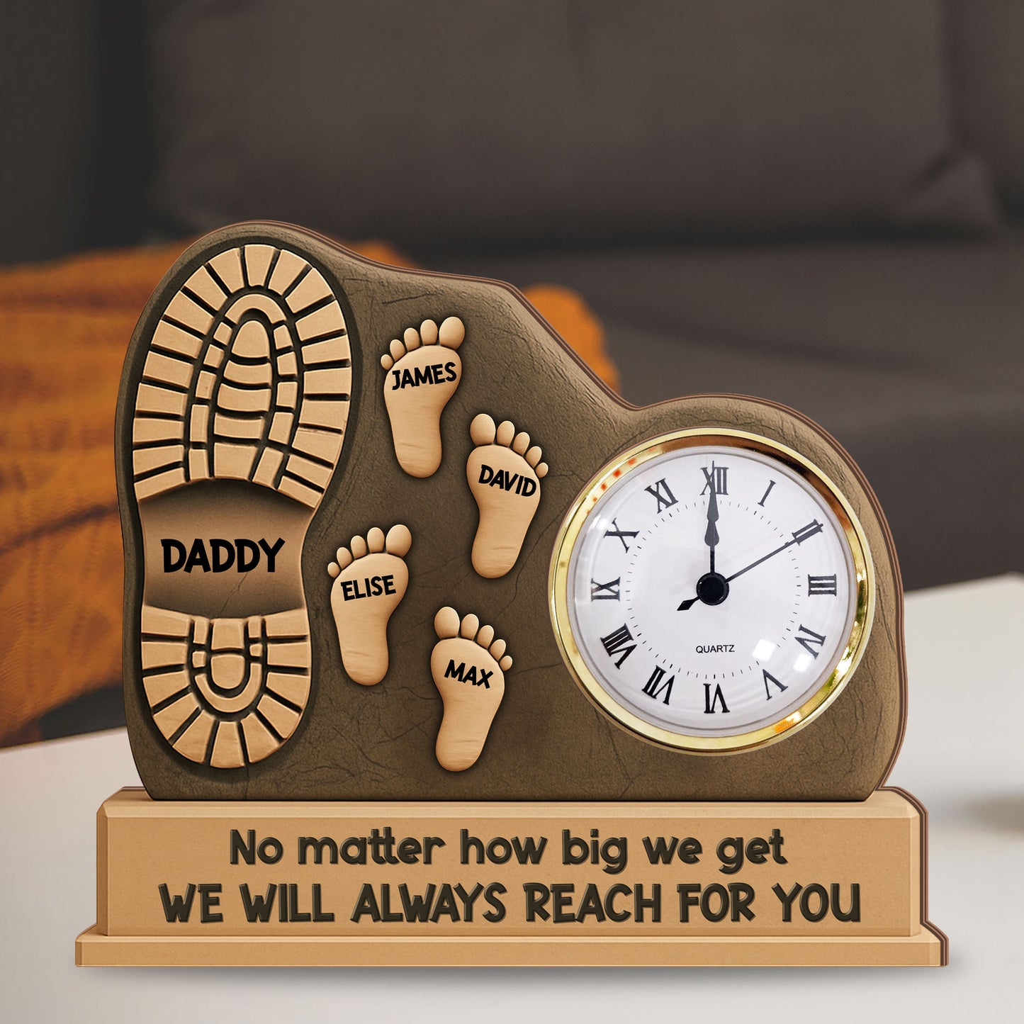 Our Family - Desk Clock Plaque Personalized Gifts