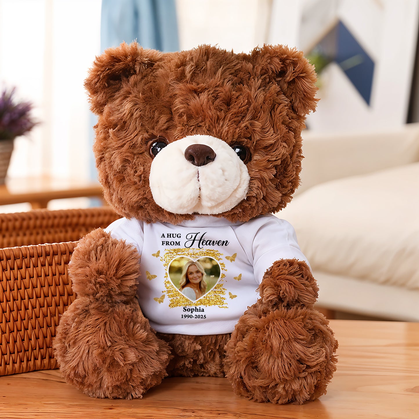 A Hug From Heaven Glitter - Personalized Custom Teddy Bear Plush