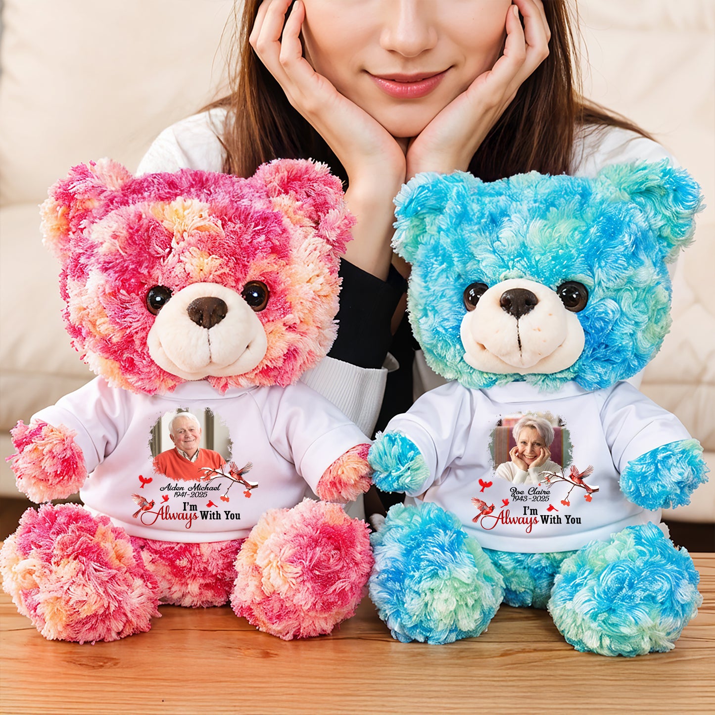 I am Always With You - Memorial Personalized Custom Teddy Bear Plush