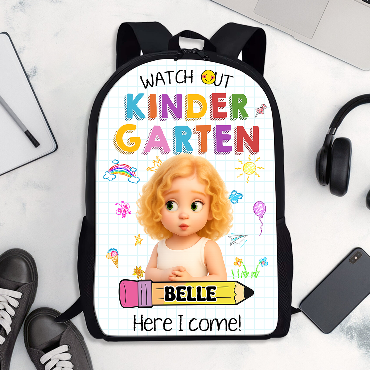 Watch Out Name Kids Backpack - School Bags For Children & Toddlers