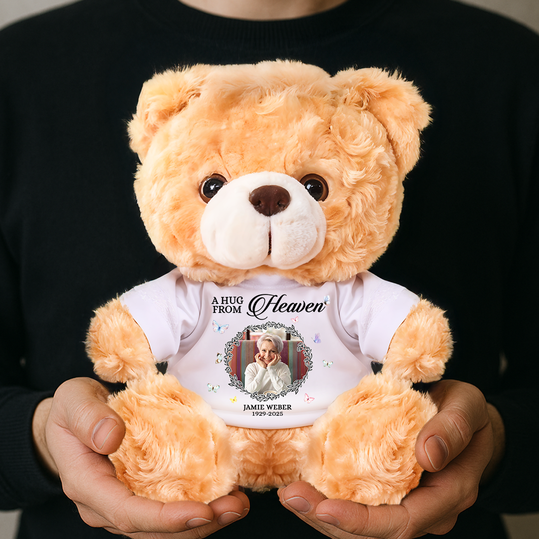 A Hug From Heaven Cardinal - Memorial Personalized Custom Teddy Bear Plush
