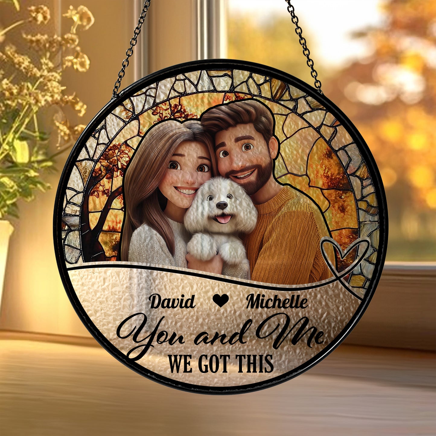 You and Me We Got This - Personalized Photo Stained Glass Window Hanging Suncatcher