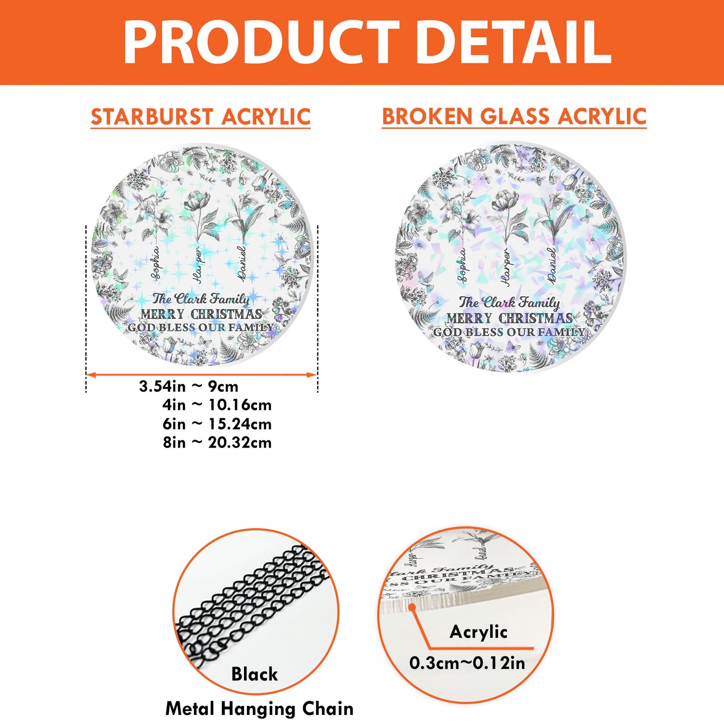 Flowers Garden Christmas Ornament - Custom Shape Hologram Ornament