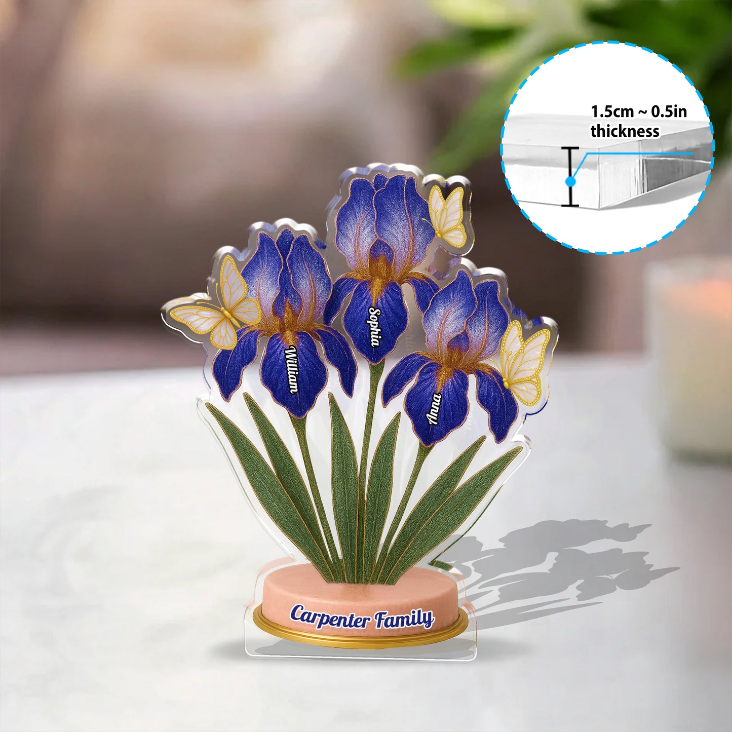 Iris Acrylic - Custom Figure Personalized Acrylic Block Plaque