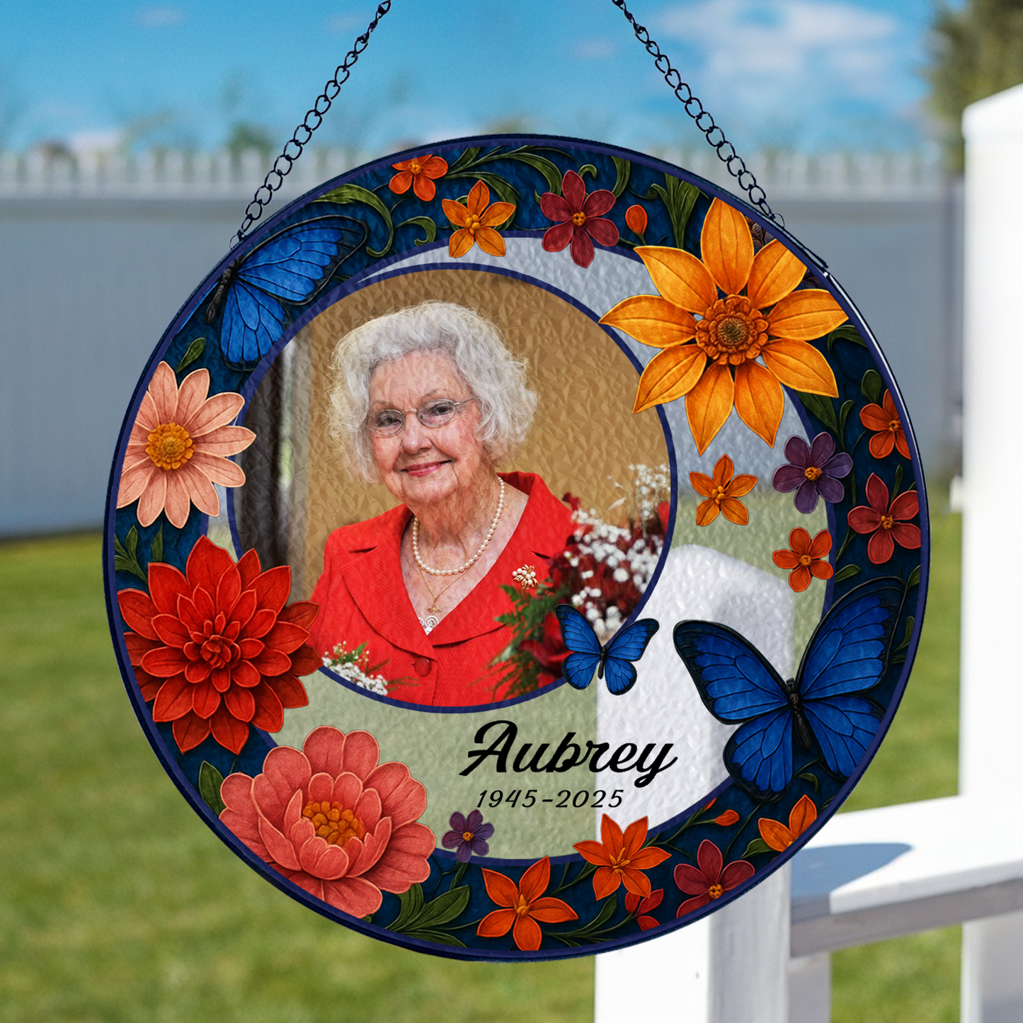 I Love You - Personalized Photo Stained Glass Window Hanging Suncatcher