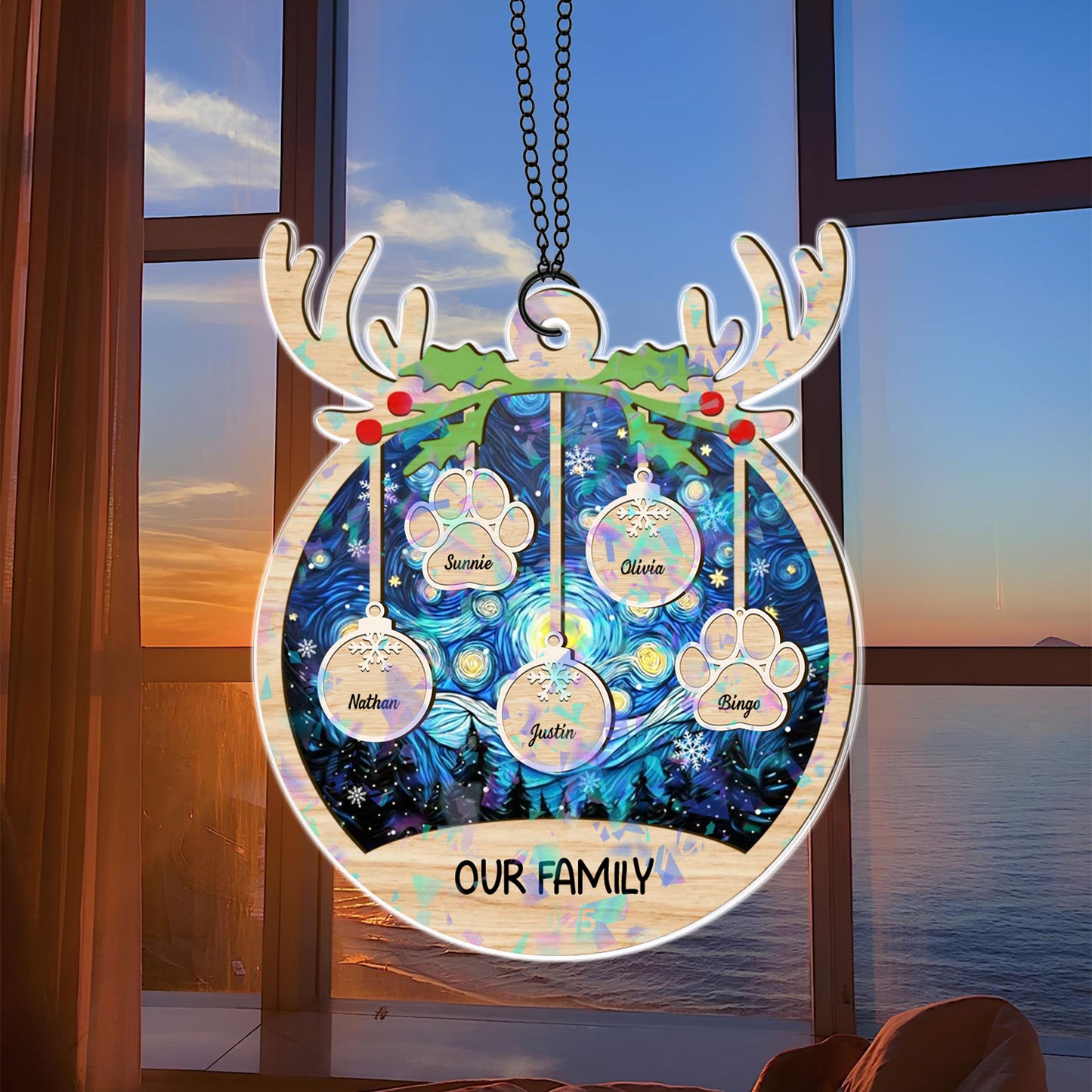 Our Family - Custom Shape Hologram Ornament