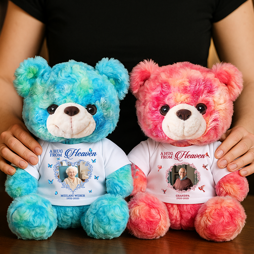 A Hug From Heaven Cardinal - Memorial Personalized Custom Teddy Bear Plush