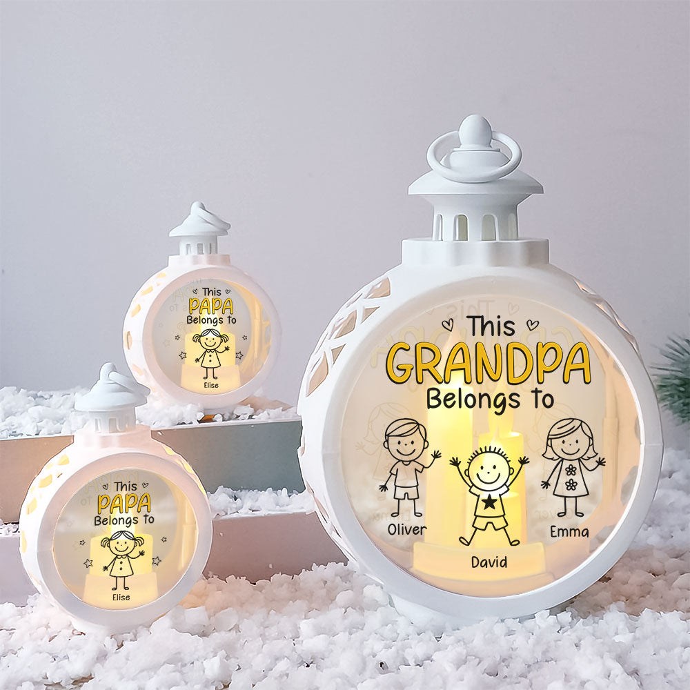 This Grandma Belongs To - Custom Candlelight Lantern Ornament - Christmas Gift For Family Members