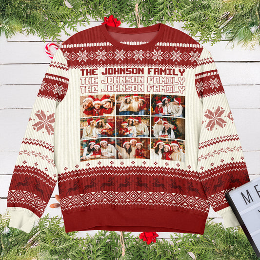 Ain't No Family Like The One I Got - Unisex Wool Jumper - Custom Photo Family