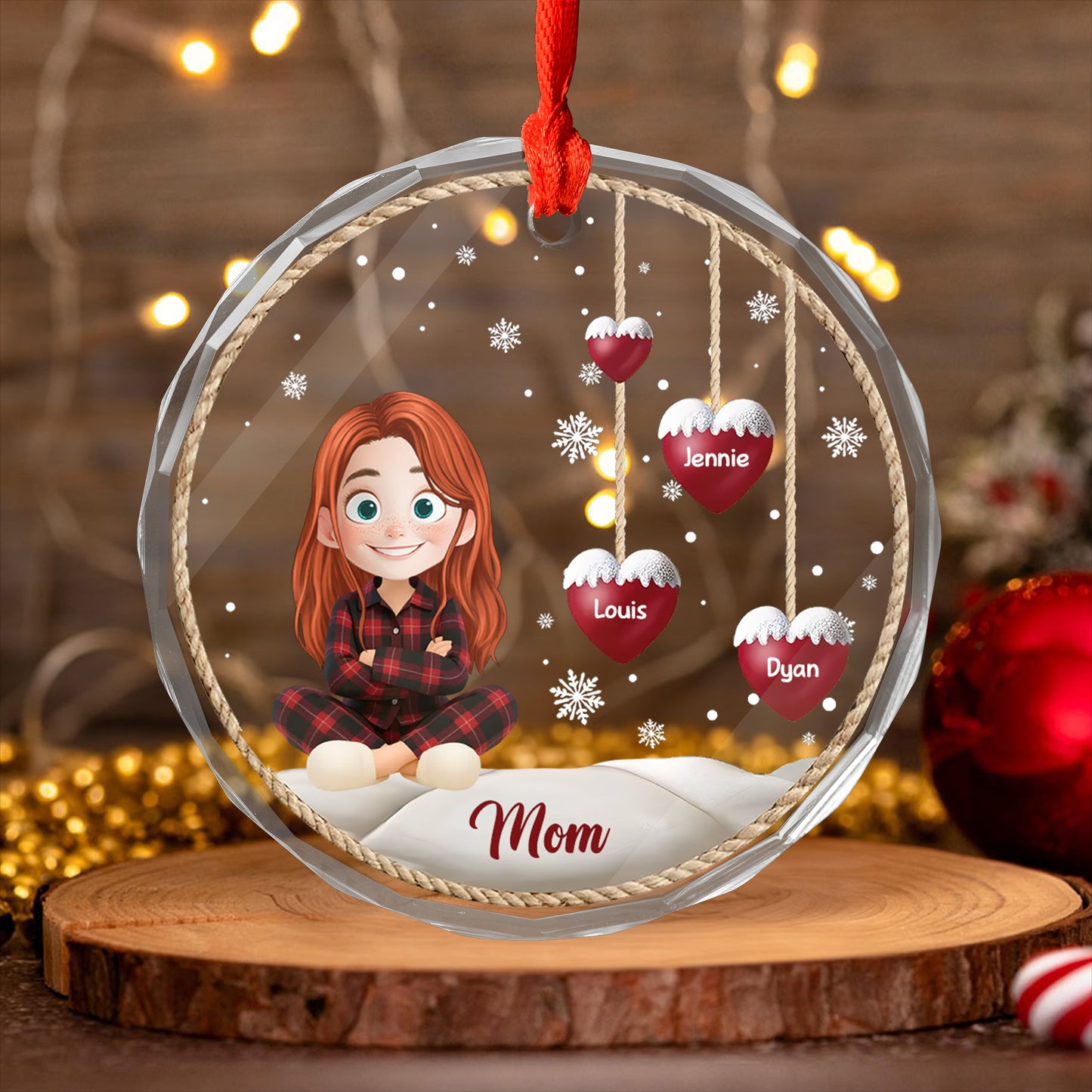 Christmas Snowman Grandma - Christmas Gifts - Personalized Custom Glass Ornament
