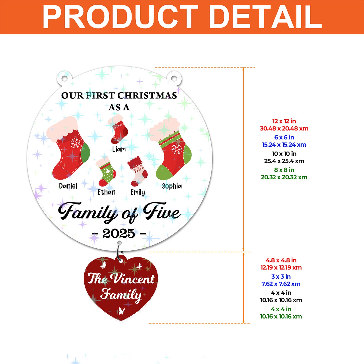 Family Of - Hologram Ornament Hanging Piece With Crystal Charm