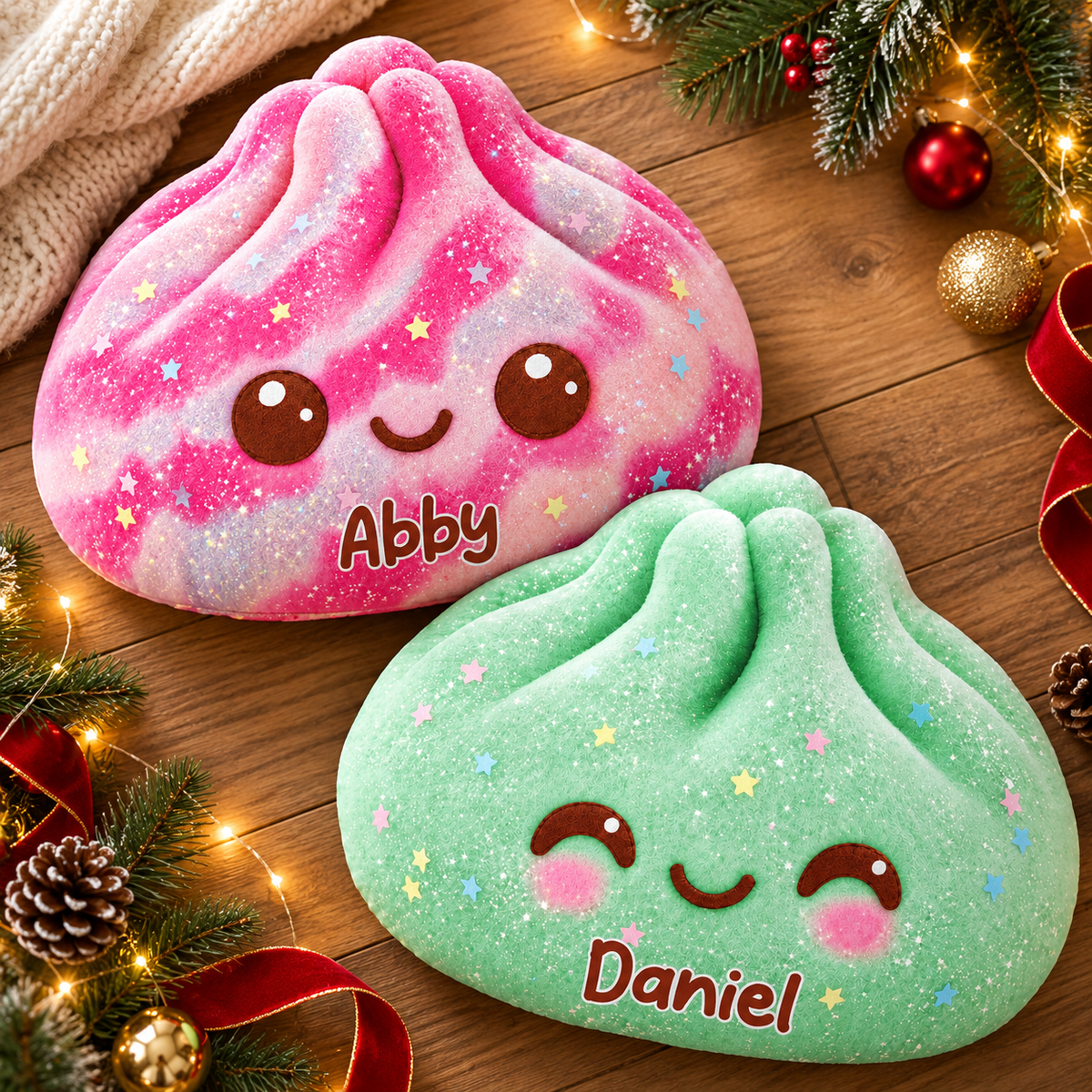Dumpling Squishy Character Custom Shaped Pillow - Personalized Custom Pillow - Gifts for Kids