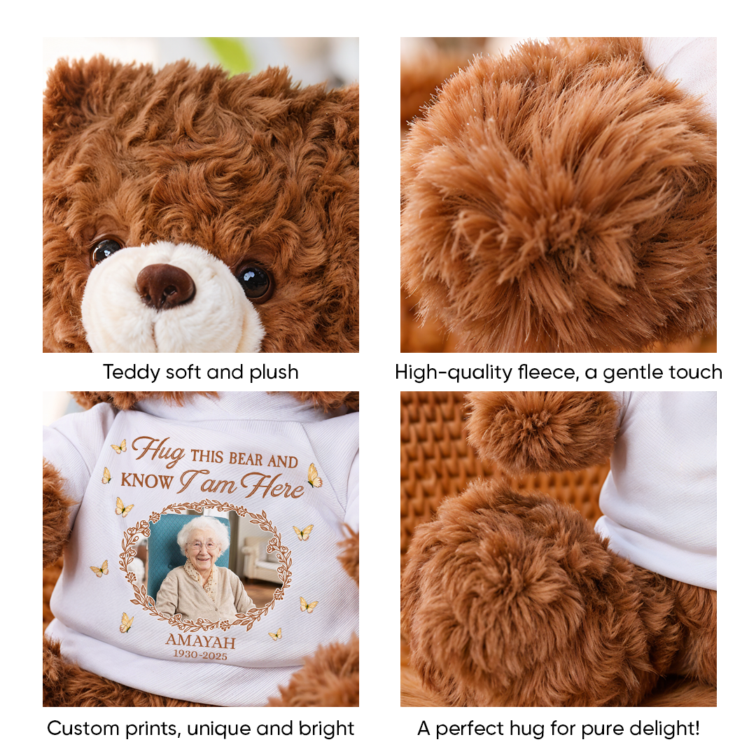 Personalized Memory A Hug From Heaven - Memorial Personalized Custom Teddy Bear Plush