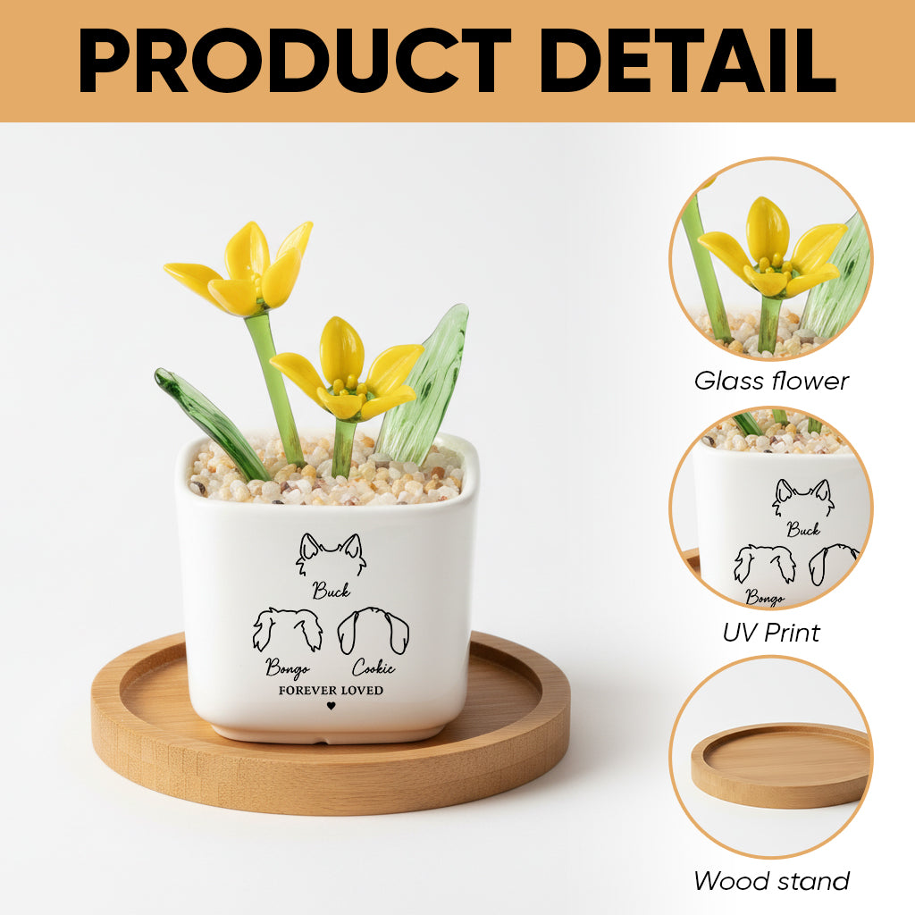 Forever Loved Dog Loss - Personalized Custom Glass Everlasting Flowers