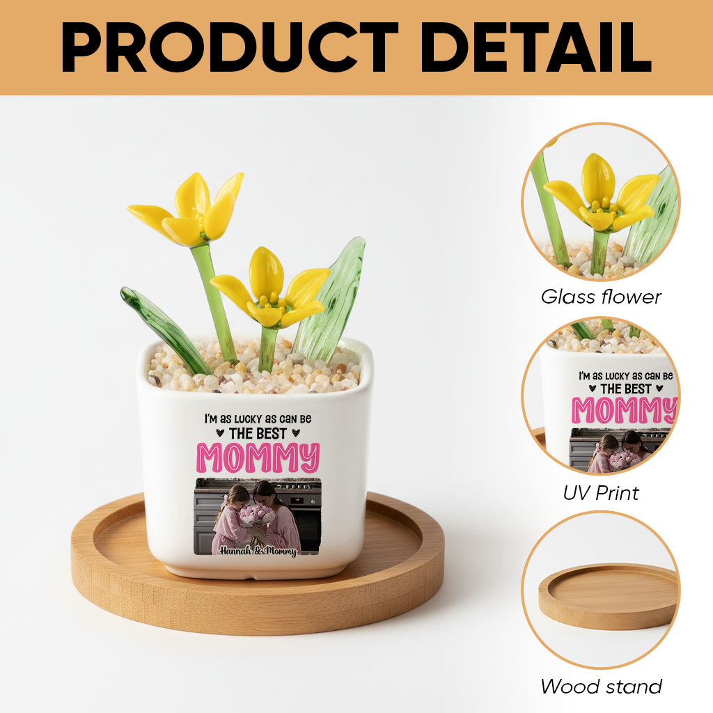 I Am Lucky - Personalized Custom Glass Everlasting Flowers