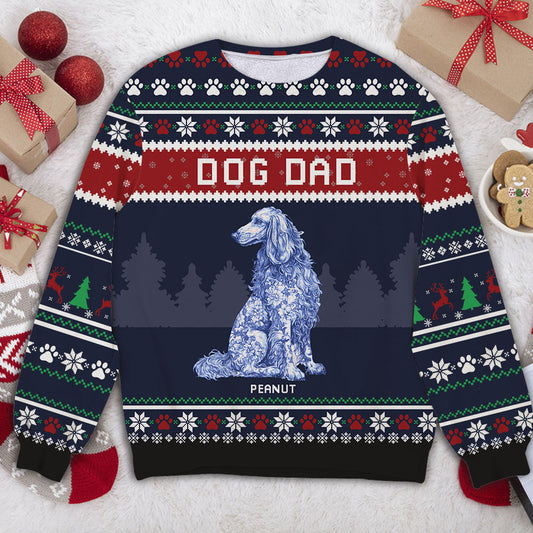 Dog Mom Dog Dad Ugly Sweater - Unisex Wool Jumper - Christmas Gift