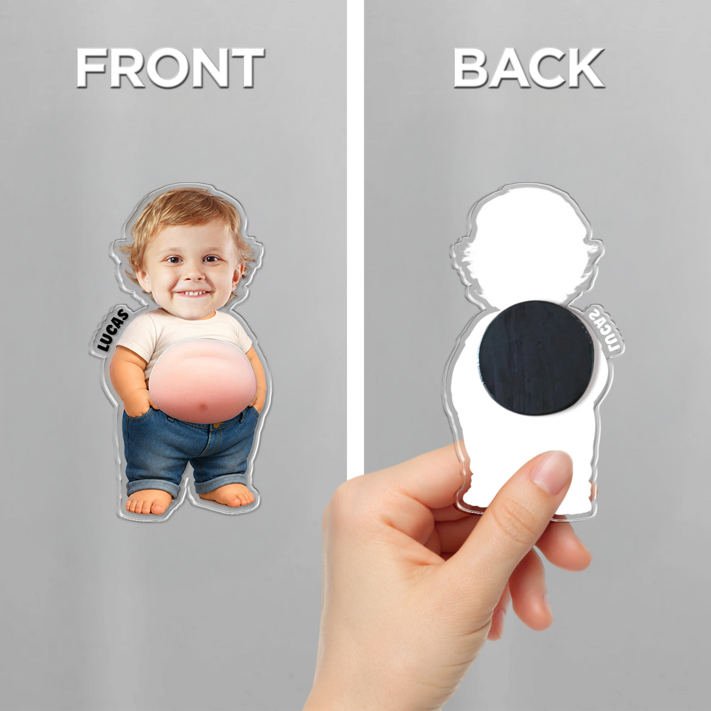 Personalized Funny Chibi Fridge Magnet - Custom Photo Squeeze Magnet, Kitchen Decor