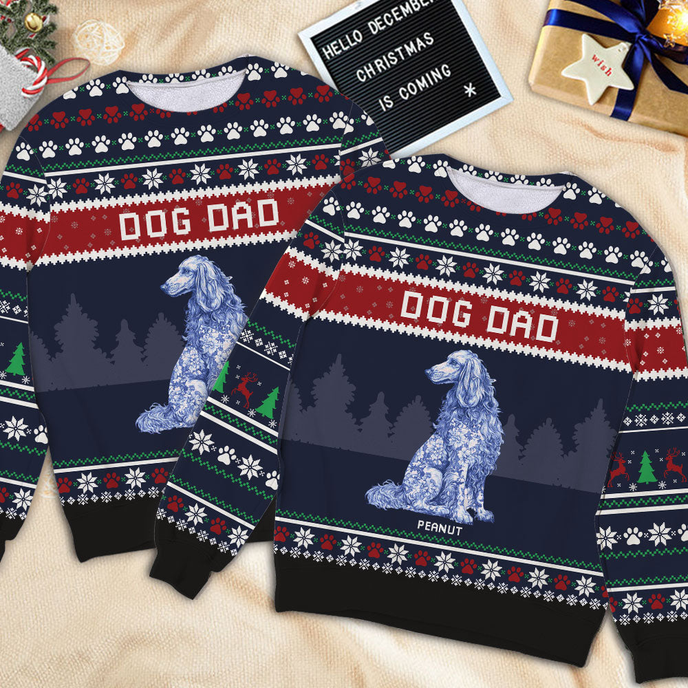Dog Mom Dog Dad Ugly Sweater - Unisex Wool Jumper - Christmas Gift