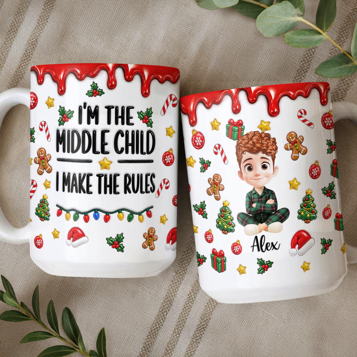 Oldest Middle Youngest Sibling Mug - Personalized Gifts for Brothers & Sisters - Custom Christmas Gifts