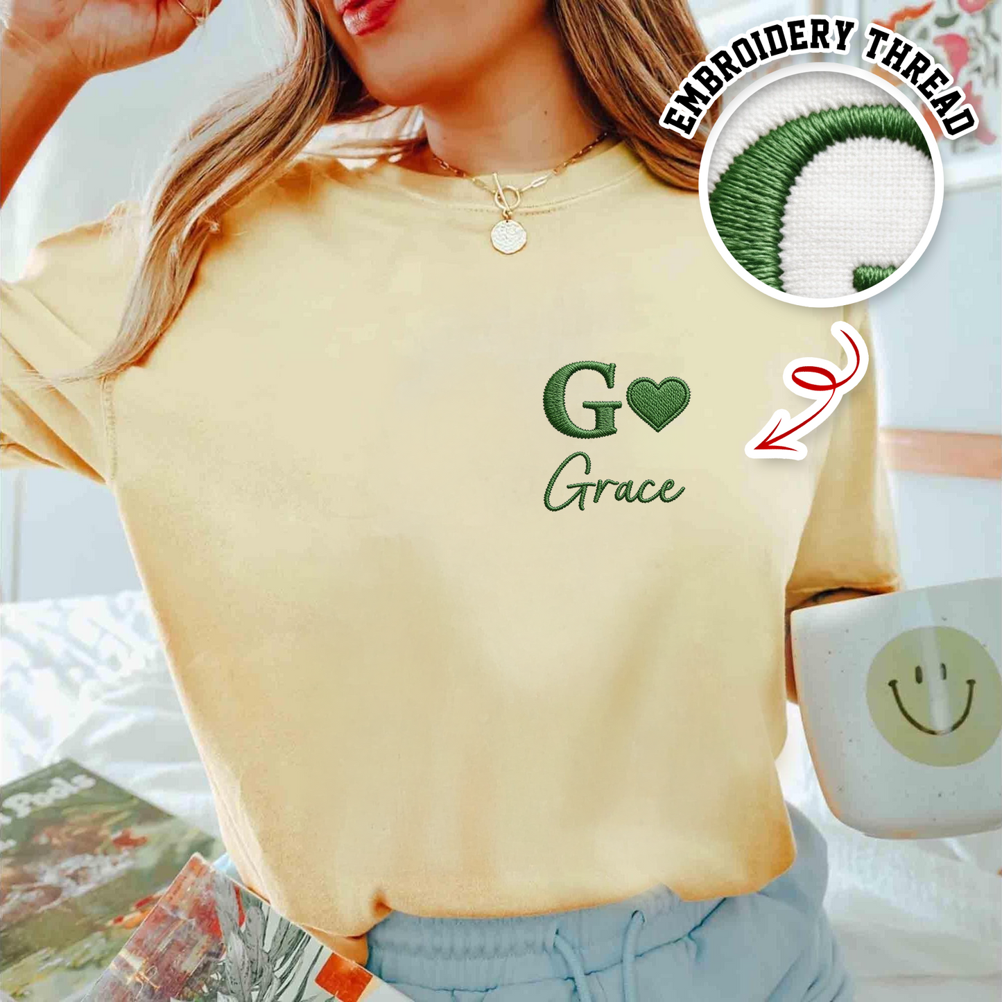 Alphabet Embroidered Pet Crewneck Sweatshirt - Custom dog or cat name apparel.