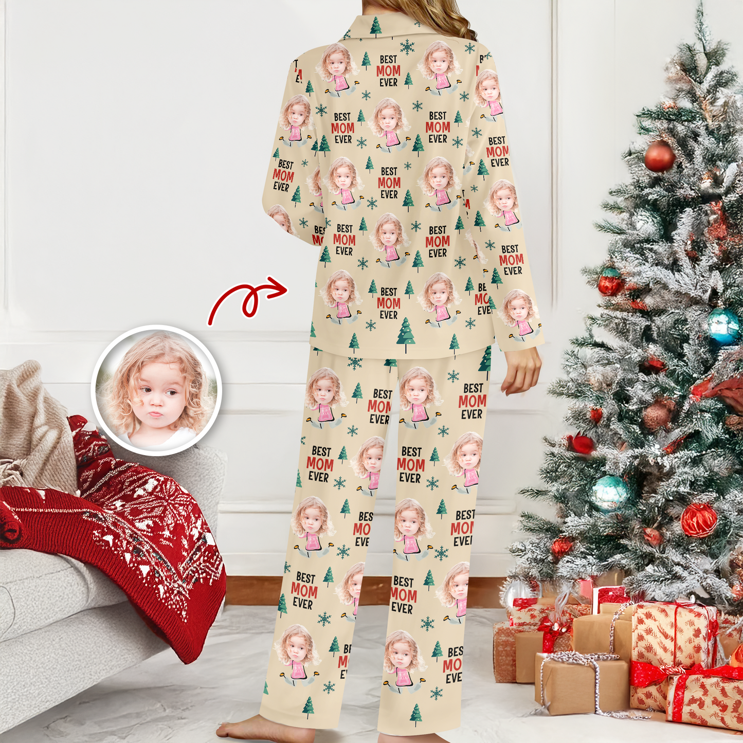 Best Dad Ever funny custom photo pajamas for a personalized Christmas pajama set.