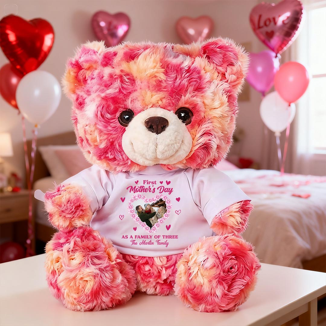 Personalized "First Mother's Day Together" teddy bear plush gift.