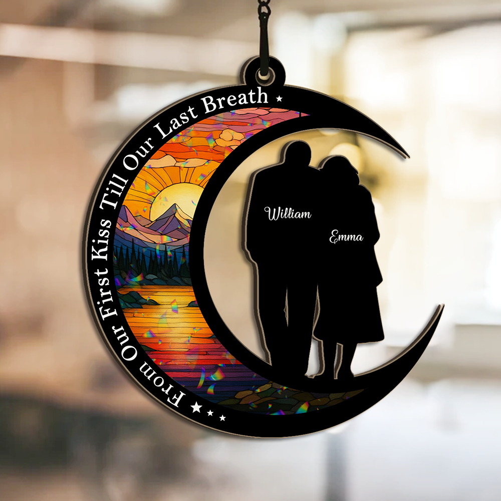 Custom Hologram Ornament - "From Our First Kiss Till Our Last Breath" layered design.