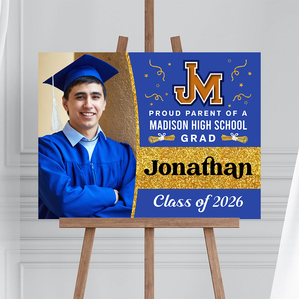 Graduate 2026 Lawn Sign Logo, Graduation Gift - Personalized Graduation Yarn Sign With Stake