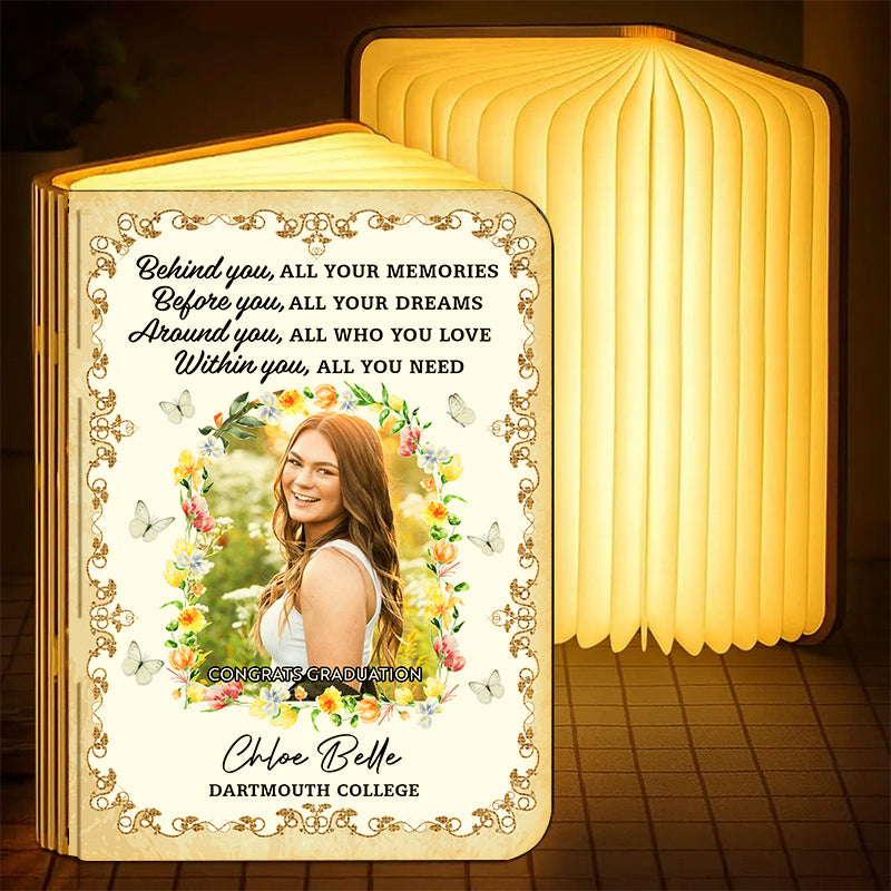 Graduation Class Of 2026 Flowers - Personalized Book Lamp - Book Lovers