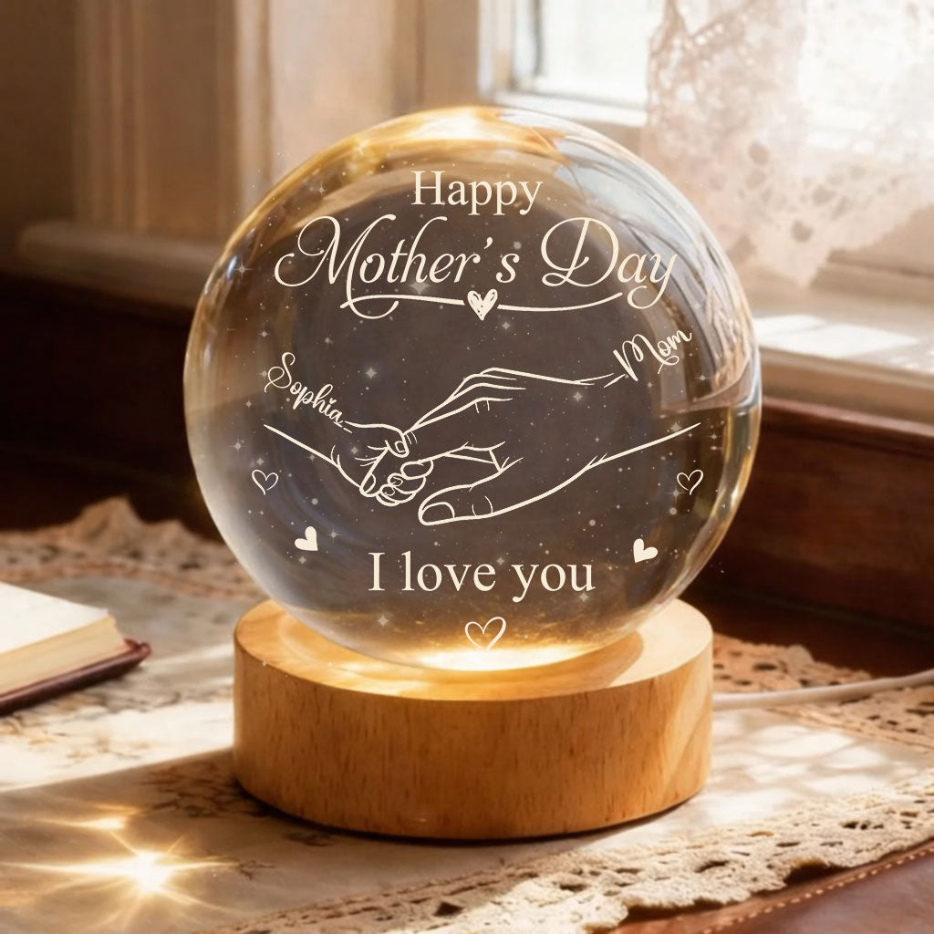 Happy Mother's Day We Love You - Personalized Crystal Globe Lamp