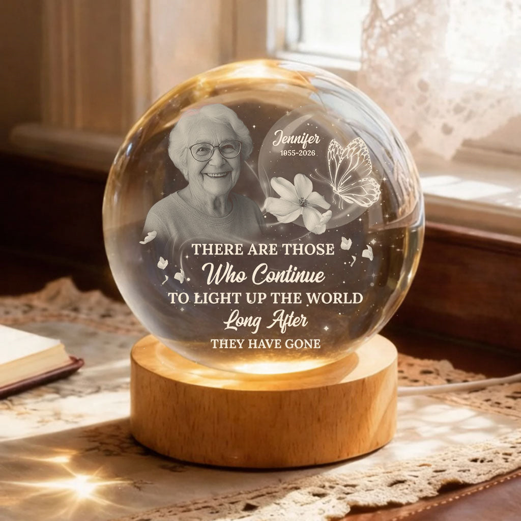 Light Up The World - Personalized Memorial Crystal Globe Lamp
