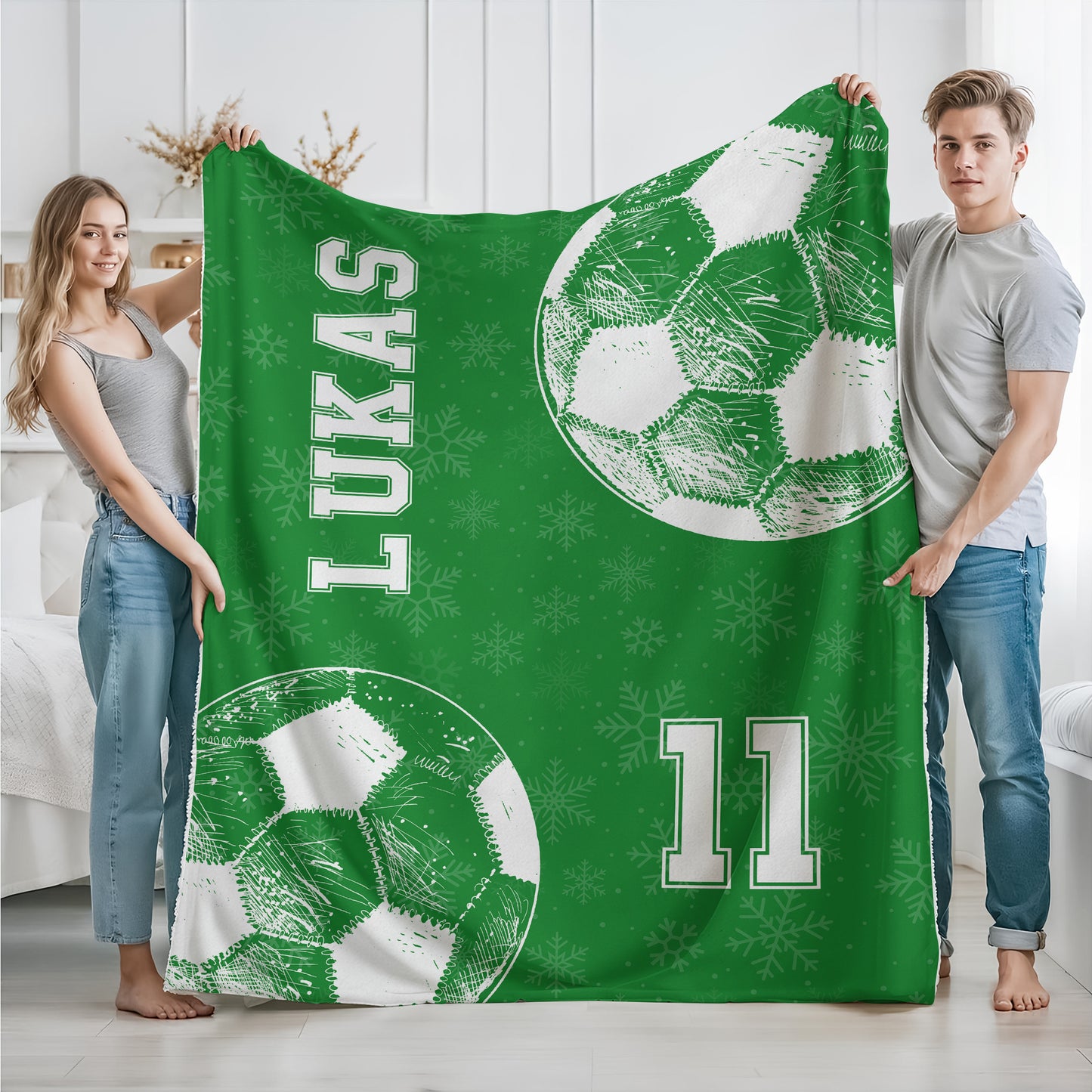 Personalized Love It Sport Blanket: Custom blanket with your name and sport design.