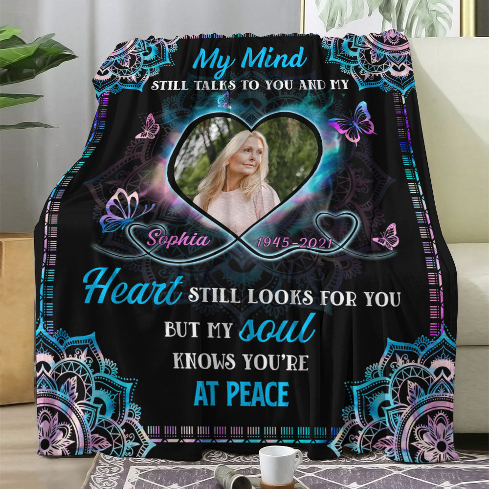 Mandala A Hug From Heaven Memorial Blanket - Personalized sympathy gift.