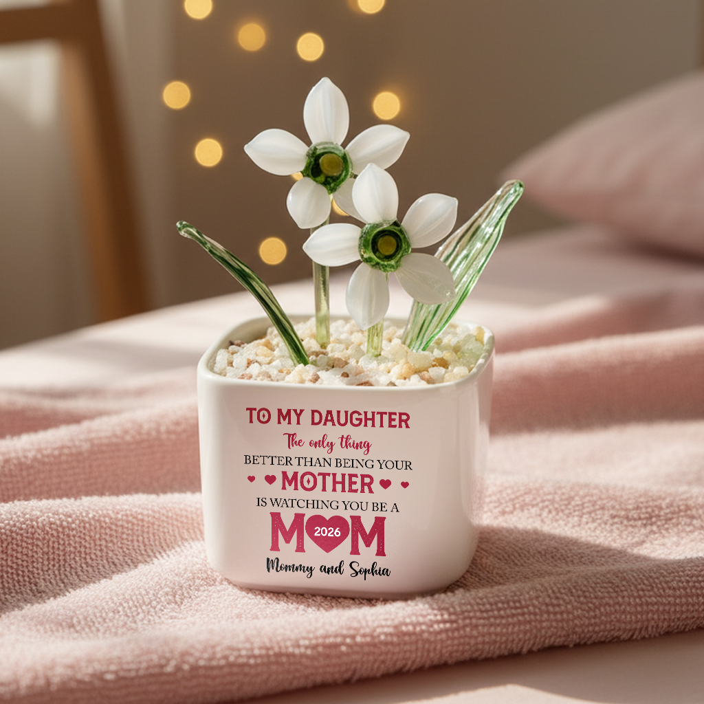 Floral To My Daughter - Personalized Custom Glass Everlasting Flowers