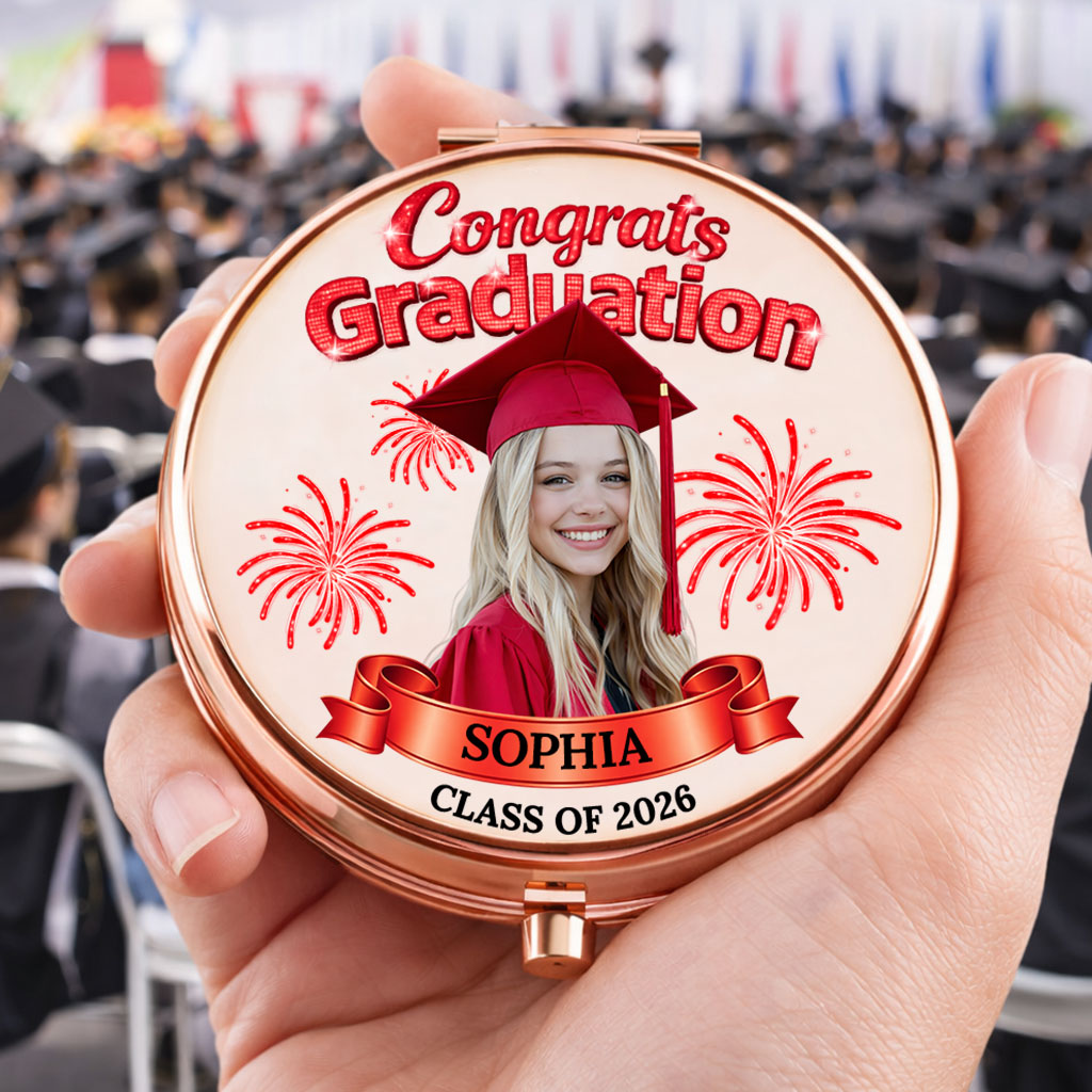 Congrats Graduation - Personalized Custom 3D Effect Compact Mirror
