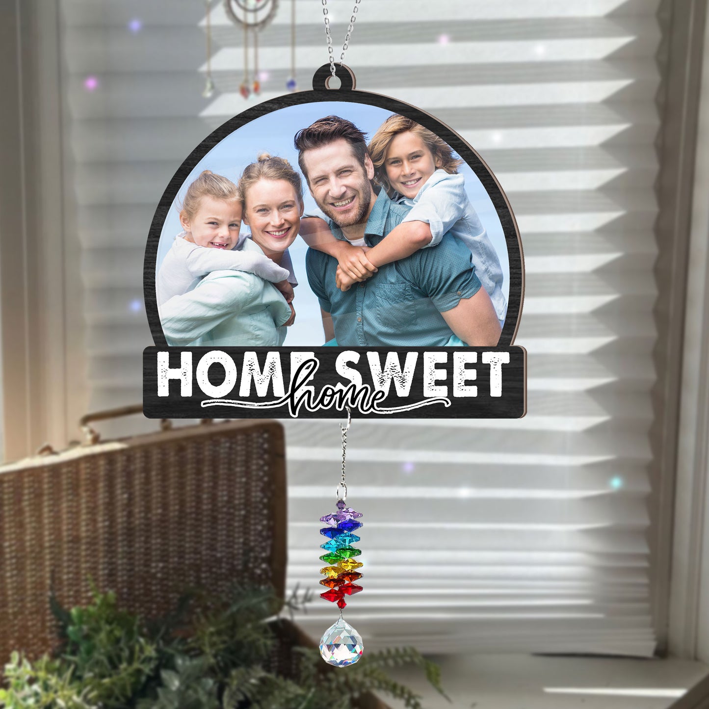 Home Sweet Home - Ornament Hanging Piece With Crystal Charm