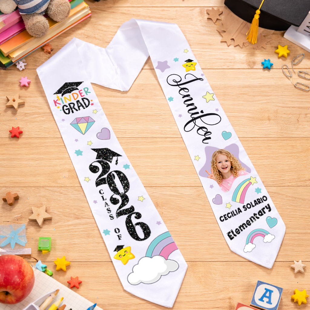 Star Class of 2026 Kids Stoles Sash - Personalized Kids Graduation Stole
