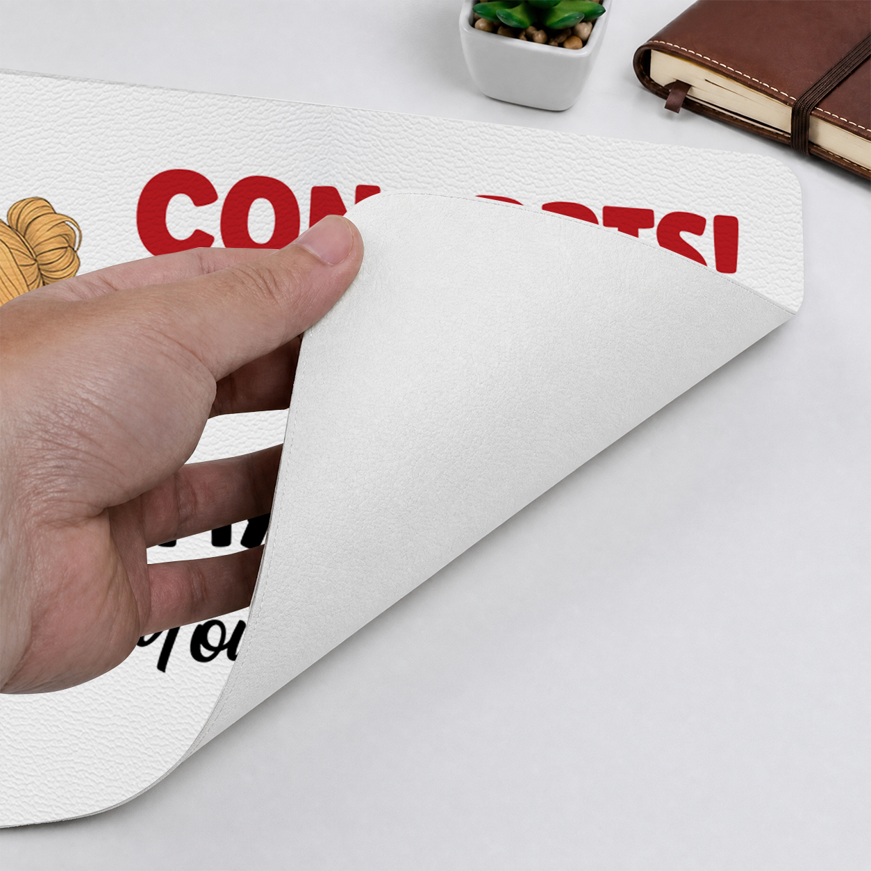Congrats On Being My Husband - Personalized Leather Desk Mat