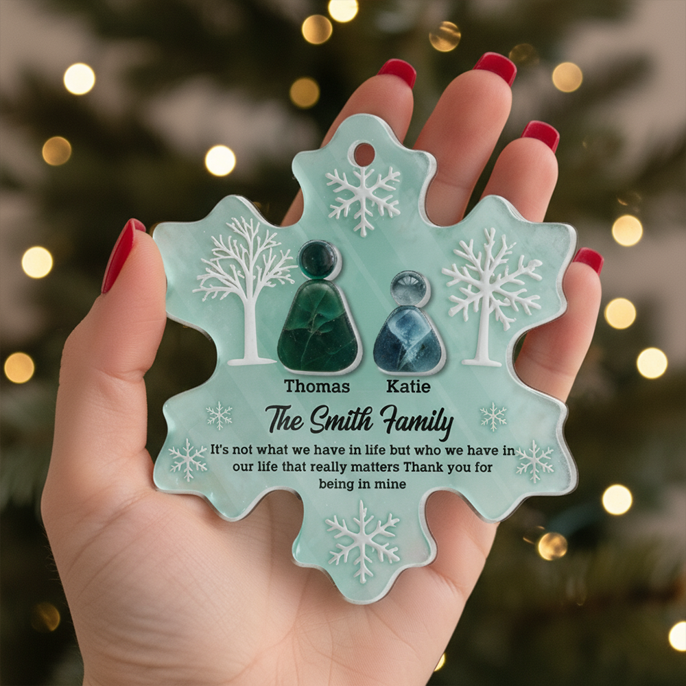 Our Family Sea Glass - Personalized Custom Acrylic 2-layered Ornament